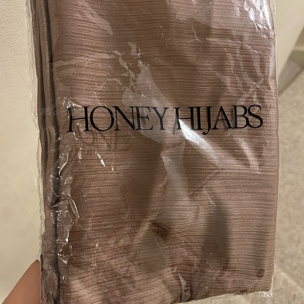 Brand New Satin rectangle hijab scarf, light weight neutral brown mauve color